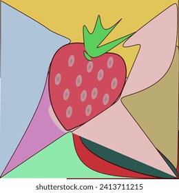 imagen vectorial de una fresa muy dulce 