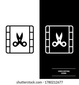 Vector image. Video editing icons.