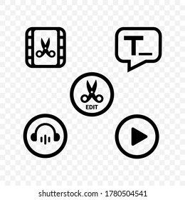 Vector image. Video editing icons.