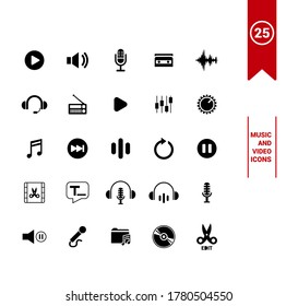 Vector image. Video editing icons.