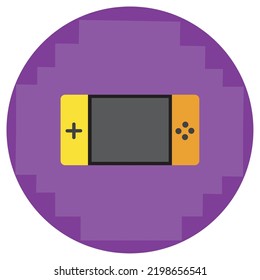 vector image. video game icons with purple background.