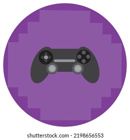 vector image. video game icons with purple background.