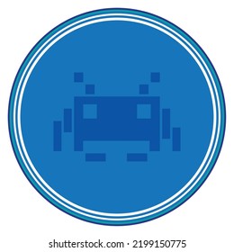 vector image. video game icons with blue background.