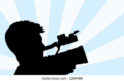 vector image of video operator profile