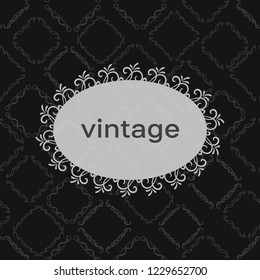 Vector image. Vintage baroque frame. Acanthus foliage swirl decorative design element. Scroll ornament engraving border floral. retro pattern antique style.