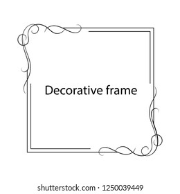 Vector image. Vintage baroque frame. Acanthus foliage swirl decorative design element. Scroll ornament engraving border floral. retro pattern antique style.