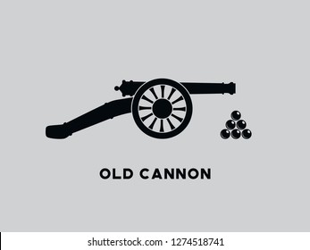 Vector image of a vintage gun. Vector retro cannon
