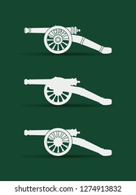 Vector image of a vintage gun. Vector retro cannon