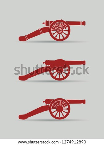 Vector image of a vintage gun. Vector retro cannon