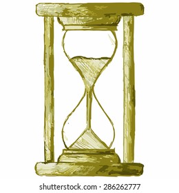 Vector image of vintage hourglass