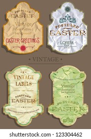 Vector image of vintage labels. Sticker template with design elements. Set of decoration vector illustration tags