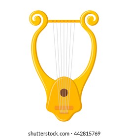 Vector image of vintage Lyre on a white background. Ancient Greek music string instrument. 
Stock vector illustration