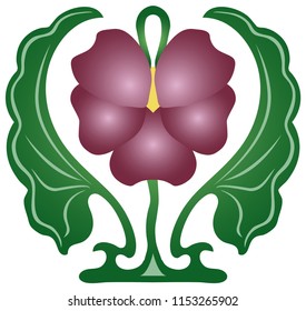 vector image - viola flower in modern style