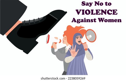 Vector image of violence against women