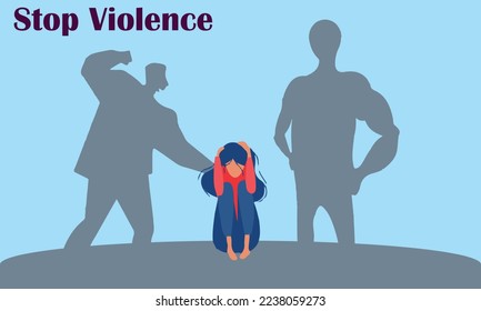 Vector image of violence against women