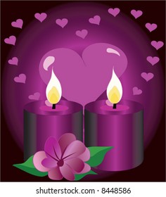 vector image of violet candles