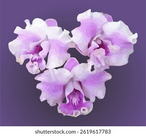 vector image of a violet purple orchid flower on a isolated