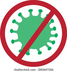 vector image virus bacterium coronovirus stop sign prohibited