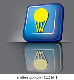 vector image volumetric computer button with the symbol of balloon