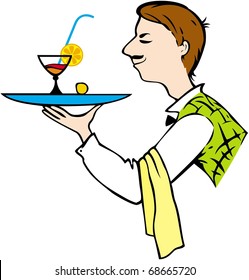 Vector image of waiter