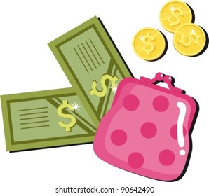 Vector image wallet - a symbol of money, wealth, prosperity