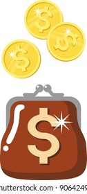 Vector image wallet - a symbol of money, wealth, prosperity