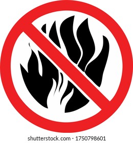 Vector image of a warning sign do not build fires