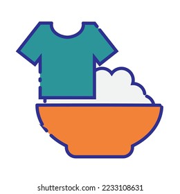 vector image washed clothes icon on white background