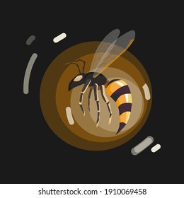 Vector image of a wasp in a simplified style. Suitable for the logo.
