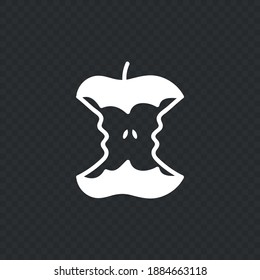 Vector image. Waste icon. Image of a bitten apple.