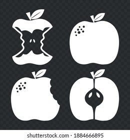 Vector image. Waste icon. Image of a bitten apple.