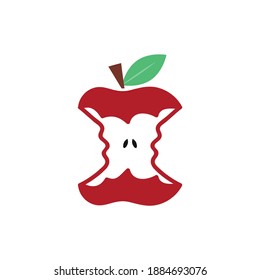Imagen vectorial. Icono de residuos. Imagen de una manzana mordida.