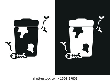 Imagen vectorial. Icono de residuos. Imagen de basura maloliente.