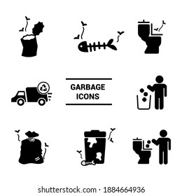 Vector image. Waste icon. Image of smelly garbage.
