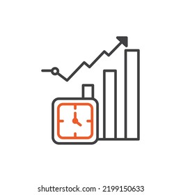vector image. watches icon with white background and orange lines.