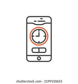 vector image. watches icon with white background and orange lines.