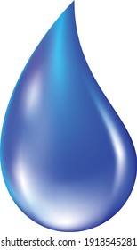 Vector image of a water drop isolated on the white background.