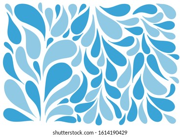 Vector image of Water Drops for logotype, package, tissue, paper, background, banner, magazine, poster, decoration, postcard, wallpaper. Water Drops pattern. Water Drops illustration. EPS 10.