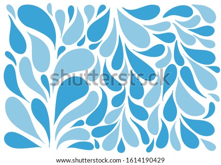 Vector image of Water Drops for logotype, package, tissue, paper, background, banner, magazine, poster, decoration, postcard, wallpaper. Water Drops pattern. Water Drops illustration. EPS 10.