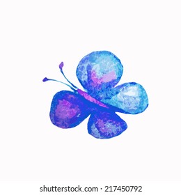 Vector image of watercolor butterfly isolated on white