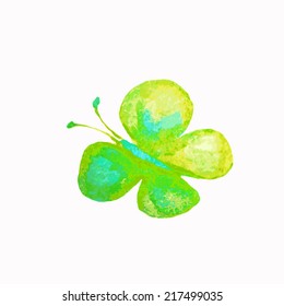 Vector image of watercolor butterfly isolated on white