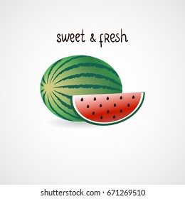 Vector image of Watermelon "Sweet and Fresh".