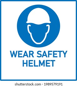 vector image of wearing a safety helmet