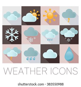 Vector image of a Weather flat icons