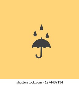 Vector image of weather icon.
Umbrella is useful as there is a forecast for rain. Sign forecast for rain.