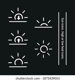 Vector image. Weather icons. Solar temperature icons.
