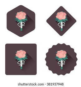 Vector image of wedding flower bouquet in the frames
