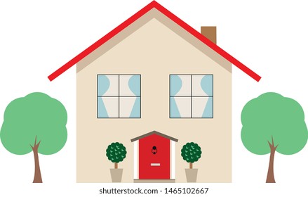 Vector image of a well presented house