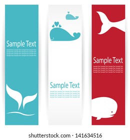 Vector image of an whale banners .