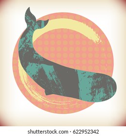 Vector image of a whale. Can be used for the design of sites, postcards, drawings for textiles, etc.